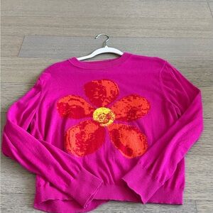 Desigual Large Flower Sweater Pink Orange Floral Graphic Size Small